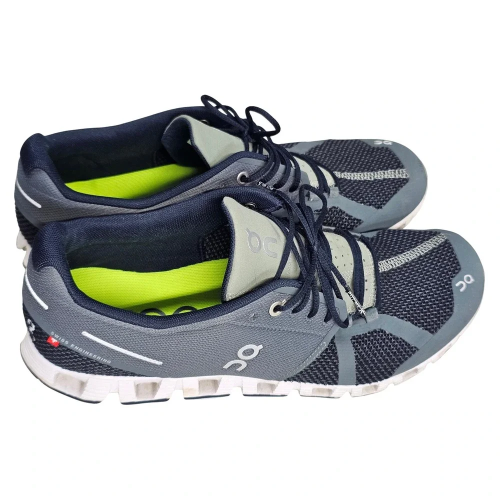 On Cloud Mens Running Shoes Navy Gray Mesh Sneakers 19.99198 Size 10